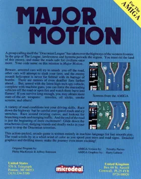 Major Motion box cover back